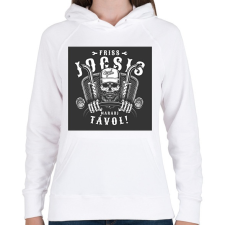 PRINTFASHION Friss jogsis - Maradj távol! - Női kapucnis pulóver - Fehér női pulóver, kardigán