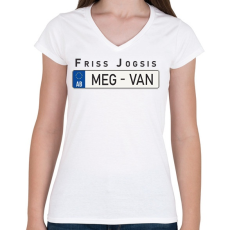 PRINTFASHION Friss jogsis - Női V-nyakú póló - Fehér