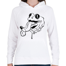 PRINTFASHION Frog with drug - Női kapucnis pulóver - Fehér