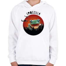 PRINTFASHION Frogzilla - Gyerek kapucnis pulóver - Fehér gyerek pulóver, kardigán