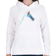 PRINTFASHION From nowhere to nowhere - Női kapucnis pulóver - Fehér női pulóver, kardigán