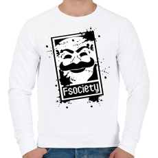 PRINTFASHION Fsociety2 - Férfi pulóver - Fehér