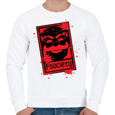 PRINTFASHION Fsociety - Férfi pulóver - Fehér
