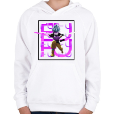 PRINTFASHION Fu minta (Dragon Ball) - Gyerek kapucnis pulóver - Fehér