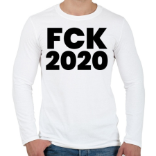 PRINTFASHION Fuck 2020 - Férfi hosszú ujjú póló - Fehér férfi póló