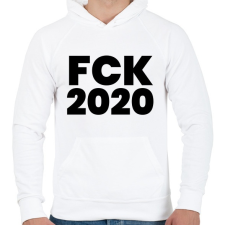 PRINTFASHION Fuck 2020 - Férfi kapucnis pulóver - Fehér férfi pulóver, kardigán