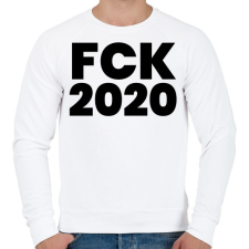PRINTFASHION Fuck 2020 - Férfi pulóver - Fehér férfi pulóver, kardigán