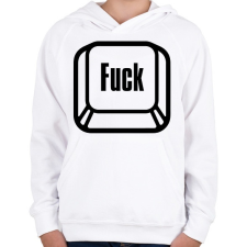 PRINTFASHION Fuck billentyű - Gyerek kapucnis pulóver - Fehér gyerek pulóver, kardigán