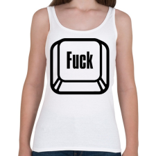 PRINTFASHION Fuck billentyű - Női atléta - Fehér női trikó