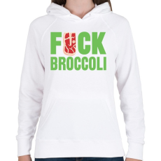 PRINTFASHION FUCK brokkoli - Női kapucnis pulóver - Fehér