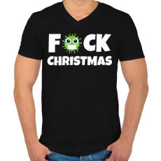PRINTFASHION FUCK CHRISTMAS 2 - Férfi V-nyakú póló - Fekete