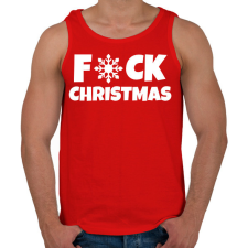 PRINTFASHION FUCK CHRISTMAS - Férfi atléta - Piros atléta, trikó