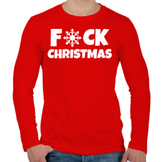 PRINTFASHION FUCK CHRISTMAS - Férfi hosszú ujjú póló - Piros