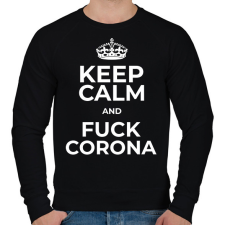 PRINTFASHION FUCK CORONA - Férfi pulóver - Fekete férfi pulóver, kardigán