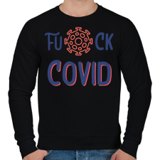 PRINTFASHION Fuck Covid - Férfi pulóver - Fekete férfi pulóver, kardigán
