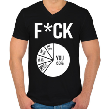 PRINTFASHION Fuck - Férfi V-nyakú póló - Fekete férfi póló