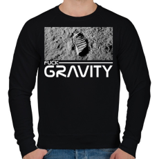 PRINTFASHION Fuck Gravity - Férfi pulóver - Fekete