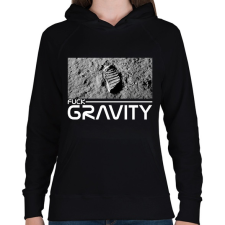 PRINTFASHION Fuck Gravity - Női kapucnis pulóver - Fekete női pulóver, kardigán