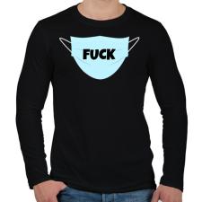 PRINTFASHION FUCK MASZK - Férfi hosszú ujjú póló - Fekete férfi póló