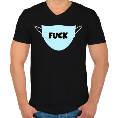 PRINTFASHION FUCK MASZK - Férfi V-nyakú póló - Fekete