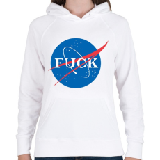 PRINTFASHION Fuck Nasa - Női kapucnis pulóver - Fehér