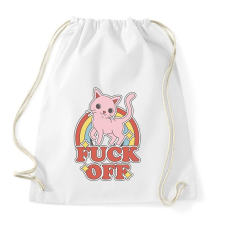 PRINTFASHION Fuck off Cica - Sportzsák, Tornazsák - Fehér tornazsák