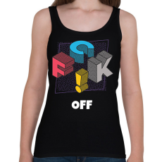 PRINTFASHION FUCK OFF - Női atléta - Fekete
