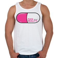 PRINTFASHION Fuck Reality - Férfi atléta - Fehér atléta, trikó