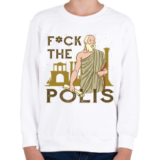 PRINTFASHION Fuck the Polis - Gyerek pulóver - Fehér gyerek pulóver, kardigán