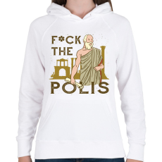 PRINTFASHION Fuck the Polis - Női kapucnis pulóver - Fehér