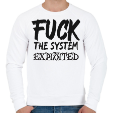 PRINTFASHION FUCK THE SYSTEM 2 - Férfi pulóver - Fehér férfi pulóver, kardigán