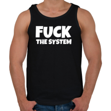 PRINTFASHION FUCK THE SYSTEM - Férfi atléta - Fekete atléta, trikó