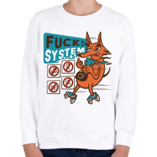 PRINTFASHION Fuck The System - Gyerek pulóver - Fehér gyerek pulóver, kardigán