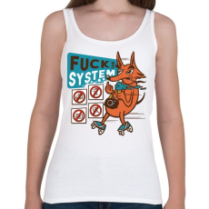 PRINTFASHION Fuck The System  - Női atléta - Fehér