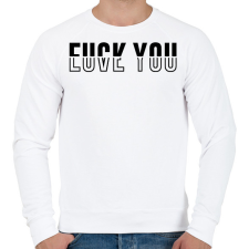 PRINTFASHION Fuck You - Love You - Férfi pulóver - Fehér férfi pulóver, kardigán