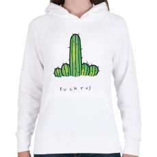 PRINTFASHION Fucktus - Női kapucnis pulóver - Fehér