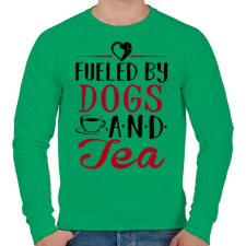 PRINTFASHION Fueled by dogs and tea - Férfi pulóver - Zöld férfi pulóver, kardigán