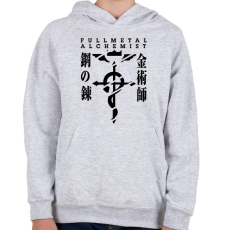 PRINTFASHION Fullmetal Alchemist - Gyerek kapucnis pulóver - Sport szürke