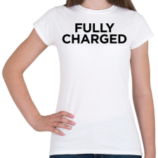 PRINTFASHION Fully Charged (Black) - Női póló - Fehér női póló