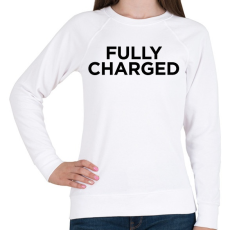 PRINTFASHION Fully Charged (Black) - Női pulóver - Fehér