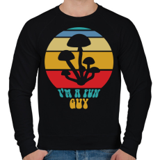 PRINTFASHION Fun guy - Gombász - Férfi pulóver - Fekete
