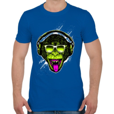 PRINTFASHION Funky majom - Férfi póló - Királykék