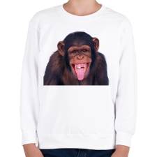 PRINTFASHION Funny Chimpanzee - Gyerek pulóver - Fehér gyerek pulóver, kardigán