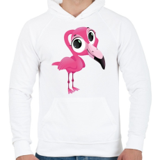 PRINTFASHION Funny Flamingo - Férfi kapucnis pulóver - Fehér