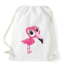 PRINTFASHION Funny Flamingo - Sportzsák, Tornazsák - Fehér tornazsák