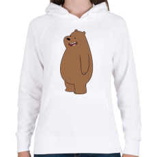 PRINTFASHION Funny Grizzly - Női kapucnis pulóver - Fehér