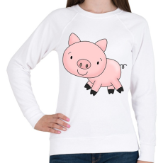 PRINTFASHION Funny Pig baby - Női pulóver - Fehér