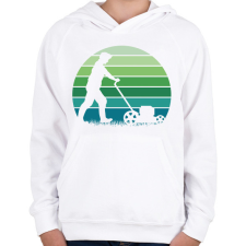 PRINTFASHION Fűnyírás - Gyerek kapucnis pulóver - Fehér gyerek pulóver, kardigán