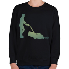 PRINTFASHION Fűnyírás - Gyerek pulóver - Fekete