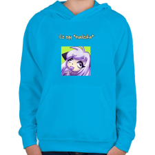 PRINTFASHION Fura ez a macska - Gyerek kapucnis pulóver - Azúrkék gyerek pulóver, kardigán